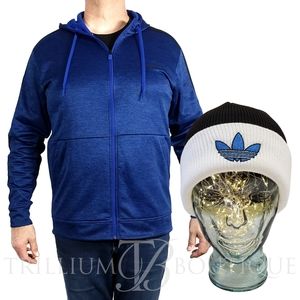 BUNDLE ADIDAS OG Sunday Cuff Beanie Hat Black/White & Men's MTECH Fleece Hoodie